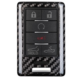 Real Carbon Fiber Key Fob Cover for Corvette C7, T-carbon Key Fob Protector C7 2014, Caddy Rack ATS CTS DTS XTS SRX STS Escalade 2008-2014 Car Remote Control Key (Black)