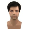 Aimole Mens Wigs Short Black Straight Hair Synthetic Full Wig(2