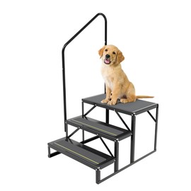 HECASA RV Steps with Handrail - Portable RV Entry Steps for Camper Trailer Porch w/Side Load Hand Rails