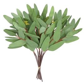 DILATATA Faux Eucalyptus Stems Willow Eucalyptus Leaves 14.5” Faux Greenery 10 Pcs Artificial Greenery Stems for DIY Bouquet Arrangements Centerpieces Shower Decorations-Artificial Eucalyptus Stems