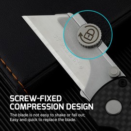 OKNIFE OKNIFE Otacle U1 Folding Pocket Utility Knife, Quick Change Box Cutter with Rail Lock, EDC Razor Knife with Pocket Clip for Office, Factory