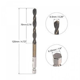 TA-VIGOR 6.5mm Hex Shank Twist Drill Bit Set, 1/4 Inch Shank HSS High Speed Steel Drill Bit Set Quick Change Twist Drill Bits for Woodworking, Plastic and Metal