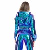 SNOMYRS Rave Outfit Plus Size Metallic Tops Long Sleeved Hooded