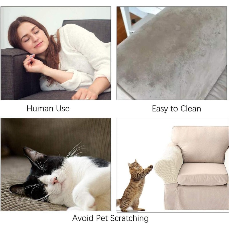 Yogsey Stretch Couch Arm Covers, Breathable Armrest Covers for Sofas