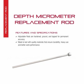 Starrett Depth Micrometer Replacement Rod - Hardened, Ground, and Lapped for Permanent Accuracy - Fits Series 443, 445-5-6" Range - PT99346