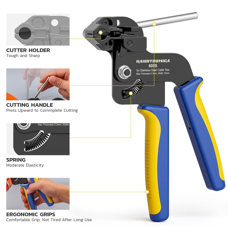 haisstronica Zip Tie Gun for Fastening and Cutting up to