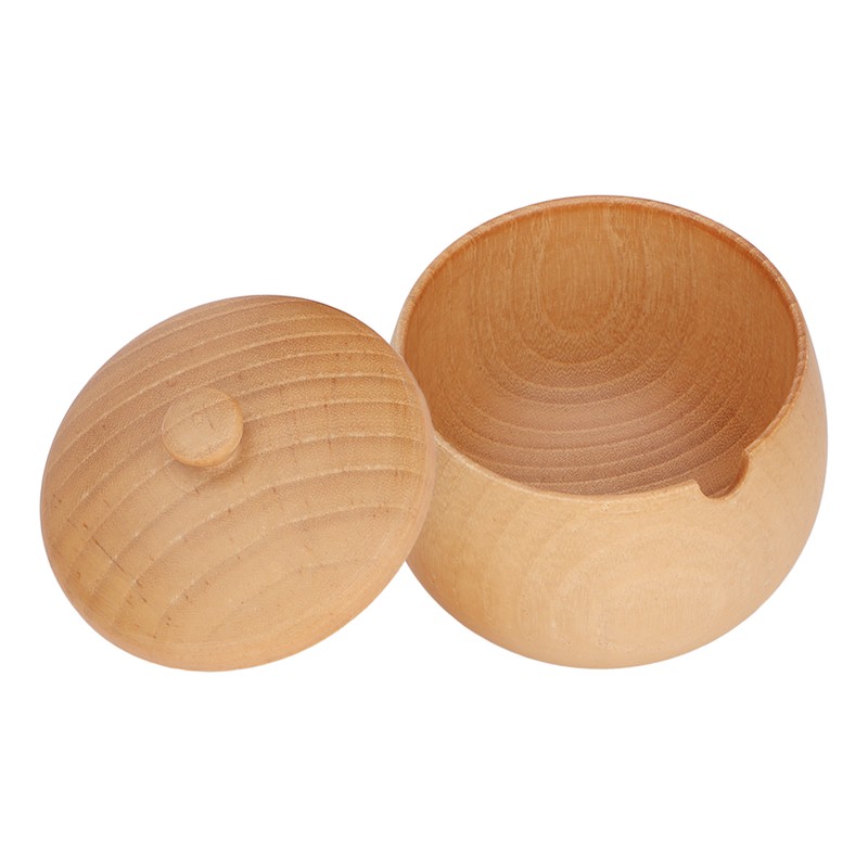 Sour Jujube Wood Condiment Jar Japanese Safe Dustproof Classic Flip