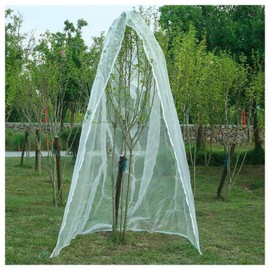 Insect Bird Barrier Mesh Barrier Netting Mesh with Drawstring- 3.5 * 4.6Ft Garden Netting Barrier Plant Cover- Fruit Tree Net for Protect Tomato Plant Fruits Flower from Insect Bird Eating