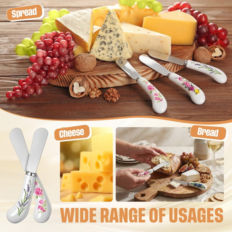 Yiyiring 6 Pack Cheese Spreaders bulk 4.95" Stainless Steel Butter