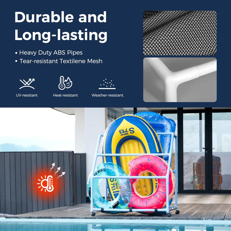 POOL FELLOWS Pool Float Holder, Poolside Float Storage, Rust-Proof Float