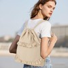 MilyaDE Straw Backpack Beach Bag Handmade Daypack Drawstring Bohemian Shoulder