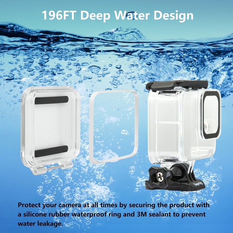 Suptig Waterproof Case Protective Housing Compatible For GoPro Hero 8
