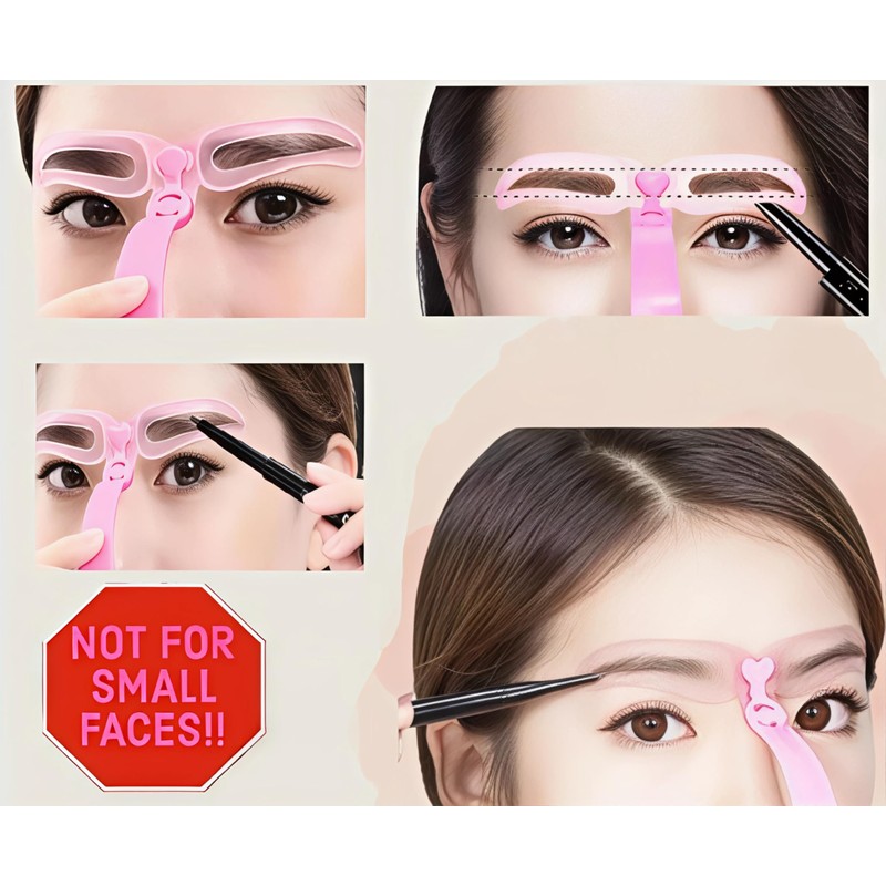 Eyebrow Stencils Set 8 Pieces with Holder & Elastic Band