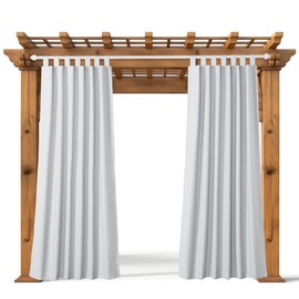 JEMIDI Waterproof Outdoor Patio Curtain - Weather-Resistant Gazebo Curtains with Hook and Loop Fastenings - Ideal for Pergola, Garden, and Balcony - White