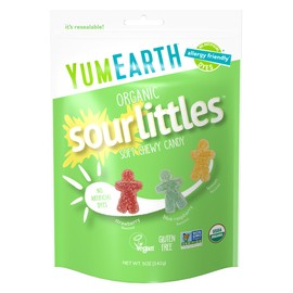 YumEarth Organic Sour Littles Chewy Candy - Allergy Friendly (Top 9 Free), No Artificial Dyes, Non GMO, Gluten Free, Vegan Candy Snacks - 5 Ounce Bag