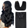 SURNEL Hair Extensions Clip in Human Hair #1 Jet Black