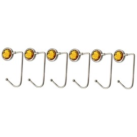 OATIPHO 6pcs Light Yellow Handbag Hanger Table Hook No- Base Prevents Dirt Stylish Design for Handbags Backpacks for Travel Home Use