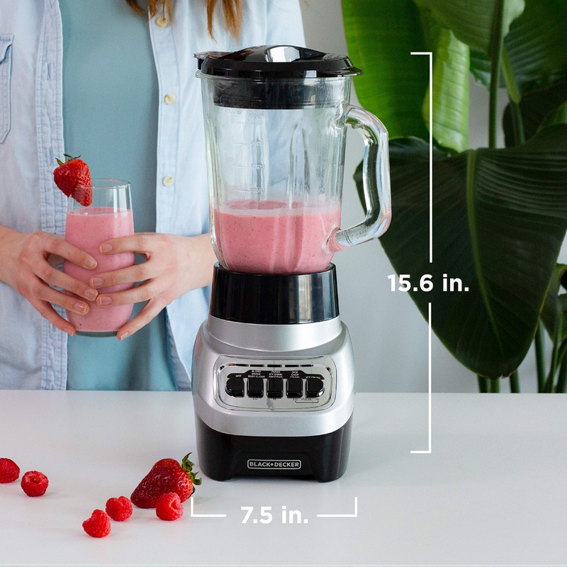 BLACK+DECKER PowerCrush Multi-Function Blender with 6-Cup Glass Jar, 4 Speed