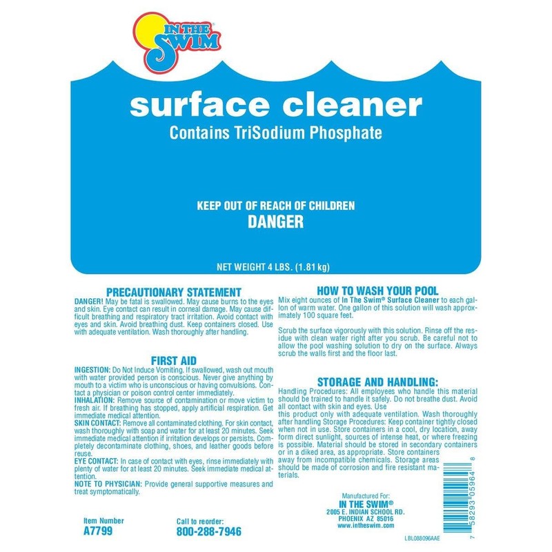 In The Swim Pool Paint Preparation Surface Cleaner TriSodium Phosphate
