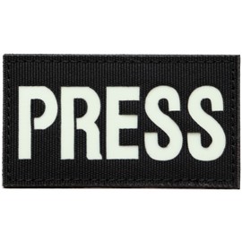 Patch PRESS (Press Agencies, Mass Media, Press) Luminous Materials, Velcro (Velcro, Velcro, Velcro) Removable, Military Airsoft Patch
