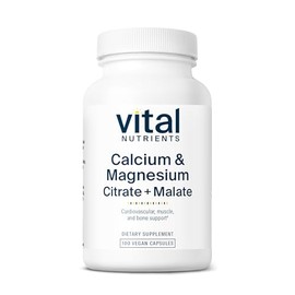 Vital Nutrients  CalcioMagnesio (CitrateMalate)  Soporte cardiovascular, muscular y hueso  100 cpsulas vegetarianas por botella                       