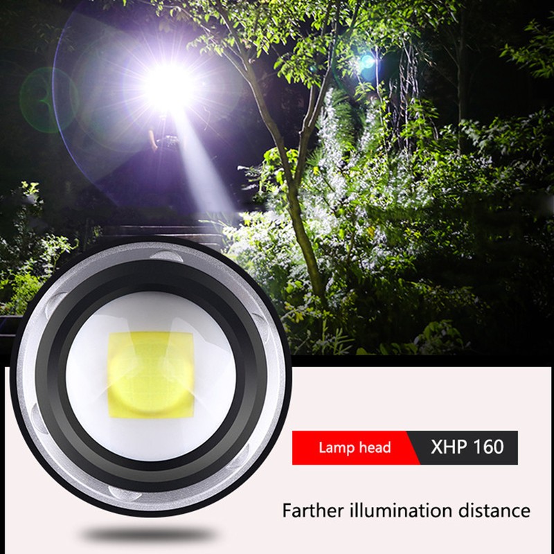 Camping Flashlight XHP160 Outdoor LED Torch USB Charging Ultra Bright
