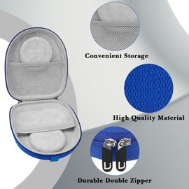 Linkidea Headphones Carrying Case Compatible with Sony WH-CH520, WH-CH510, MDR-ZX310, Skullcandy Riff2, Riff Case, Replacement Protective Hard Shell Travel Bag with Cable, Charger Storage (Blue)