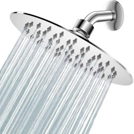 Cabezal de ducha, Regadera redonda cromada espejo, presión media y baja 6 pulgadas (15 cm)