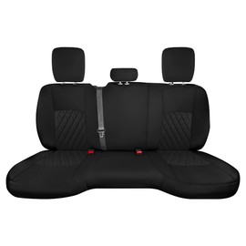 FH Group Custom Fit Car Seat Covers Specifically Made for Dodge Ram 1500 2011-2018 & Ram 1500 Classic 2019-2025 Quad Cab, Rear Set Black Ultraflex Neoprene, Seat Covers for RAM Pickup