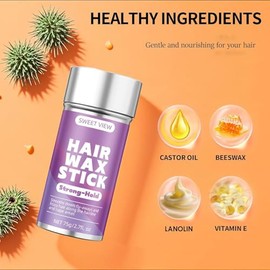 SWEET VIEW Wax Stick Tames Flyaways, Ponytails Buns Hair Accessory for Women Girls