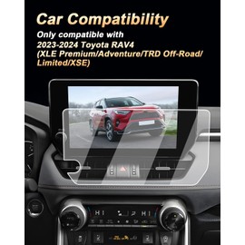 Screen Protector For 2023-2025 Toyota RAV4(XLE Premium/Adventure/TRD Off-Road/Limited/XSE) 10.5-Inch Touch Screen - 9H Hardness Tempered Glass HD 2023-2025 Toyota RAV4 Accessories Anti Fingerprints