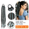 Boho Braided Ponytail Hair Extensions with Beads, 24" Viking Black