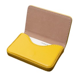 Hnonoxy Business Card Case, Flip Style, PU Leather, High Quality Business Card Holder with Magnetic Closure, Pocket Business Name Card Holder, Credit Card Holder / Wallet for Men and Women, yellow