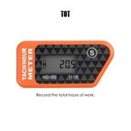 Taikemeti Operating Hour Counter, Tachometer, Waterproof Function, Can Be Applied to Gas Powered Lawn Mower, Snow Blower, Engine, Golf Cart, Forklift (Orange)