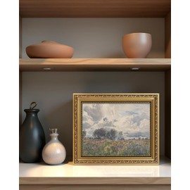 ARPEOTCY Vintage Gold Framed Wall Art Decor, 8x10 Inch Watercolor Wildflower & Sky Picture, Farmhouse Landscape Wall Art for Living Room Bedroom, Retro Kitchen Prints, Rustic Bathroom Decor Aesthetic
