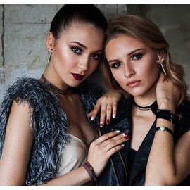 Gothic Sword Earrings - Black Retro Sword Stud Earrings with Cubic Zirconia for Women (Gold-Red)