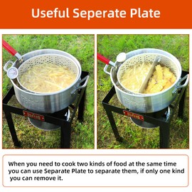 FEASTO 10 QT Propane Outdoor Fish Fryer Set, Outdoor Propane Deep Fish Fryer Pot with Basket, Adjustable Regulator, 50,000 BTU Gas Deep Fryer, Frame Standing, Fish Cooker, Outdoor Cooking