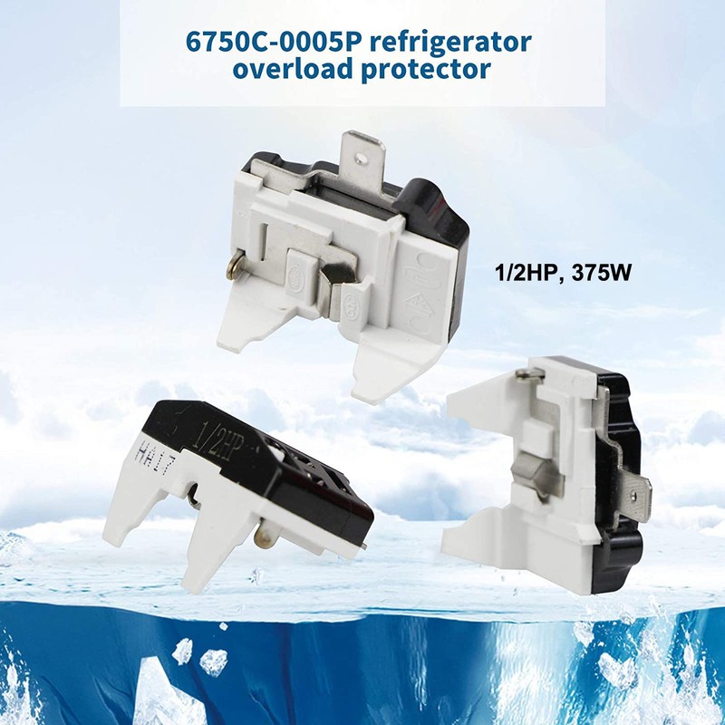 Greluma QP2-4.7 PTC Starter Relay, 3 Pin 4.7Ω Refrigerator Starter
