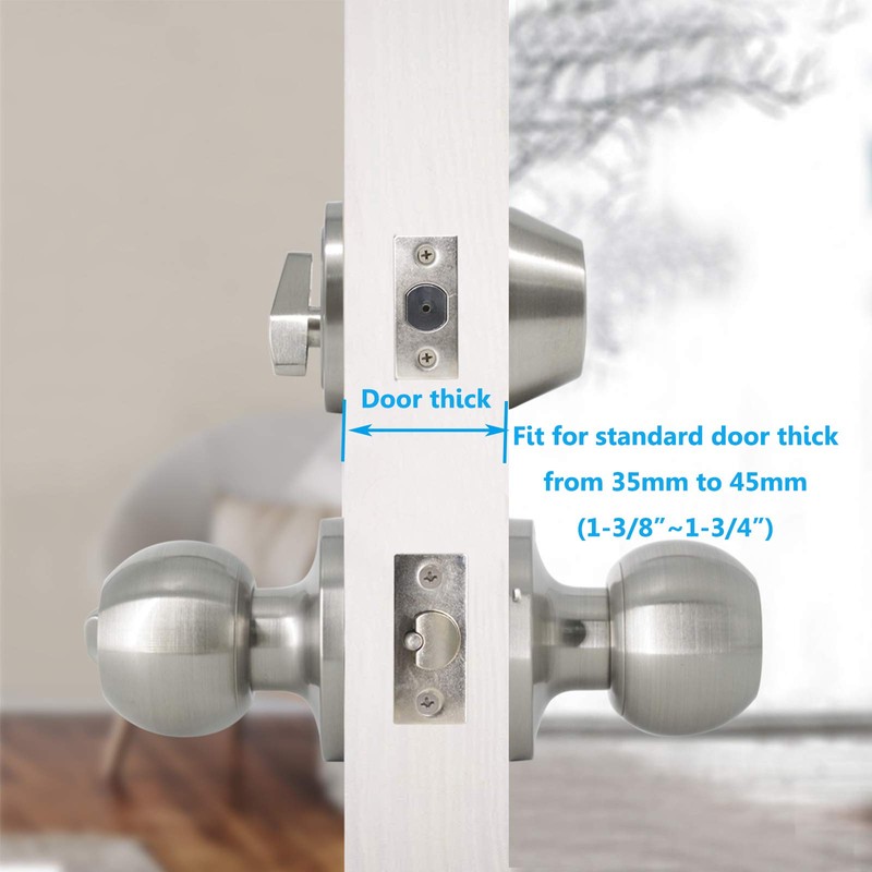 Gobrico 3 Pack Keyed Round Ball Entry Door Knob and