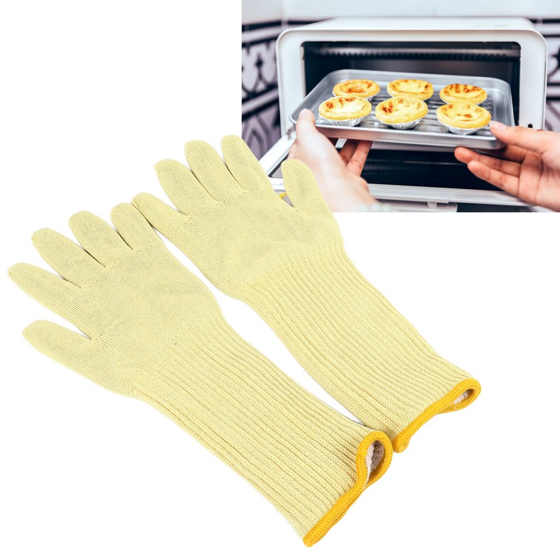 1 Pair Oven Mitts Double Layer Aramid Fiber 300℃ High