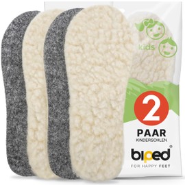 Biped 2 Pairs of Extra Thick Lambswool Insoles with Felt Underside for Children z2690 (EU 28–29)