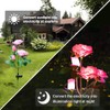 Outdoor Solar Garden Stake Lights, Outdoor Decorative Rose Flowers Lights