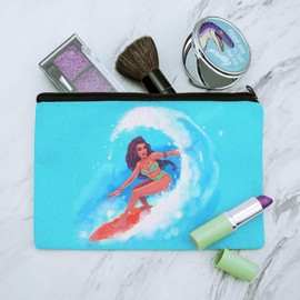 GRAPHICS & MORE Surfer Girl Surfing On Wave With Surfboard Makeup Cosmetic Bag Organizer Pouch
