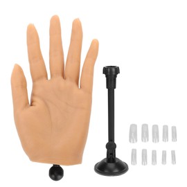 Nail Pratice Training Hand Silicone Bendable Nail Art Fake Hand for Tattoos Nail Ring Display Acupuncture Practice Left