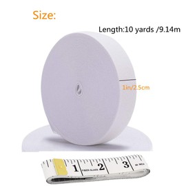 2 Pack Knit Elastic Spool,Heavy Stretch High Elasticity Knit Elastic Band 1 Inch Wide 10 Yard Long, for Sewing Craft Craft DIY Projects (Black & White)