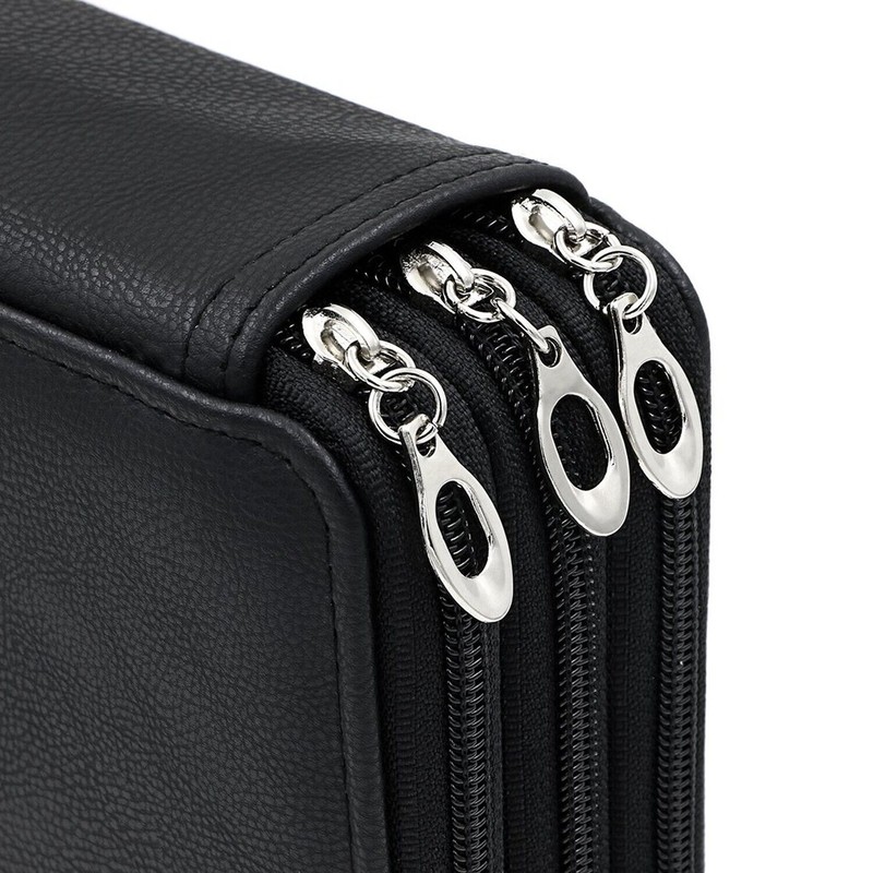 BTSKY Deluxe PU Leather Pencil Case For Colored Pencils -
