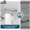 Brushed Nickel Towel Rack Grab Bar Combo, Zepolu Stainless Steel