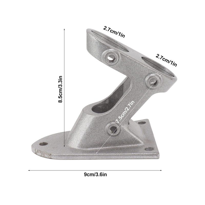 Flag Pole Holder Bracket, Flag Holder Aluminum Alloy Double Hole