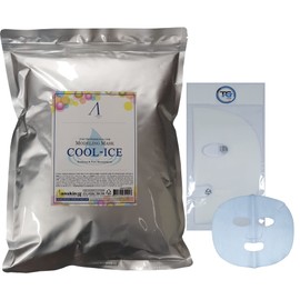 TG153 Anskin Modeling Mask Powder Pack Cool Ice for Soothing, hydrating, anti aging skin care, 2.2lb(1Kg) plus Paper pre-cut Facial Mask sheet 10pcs