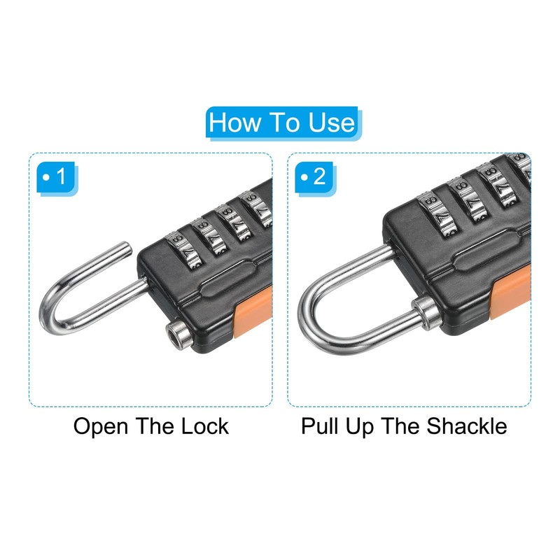 TOP-VIGOR Security Steel Cable with 4 Digit Combination Lock, 6.5Ft